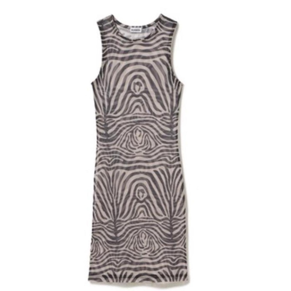 NWT Inamorata Sol Mesh Black Stripe Cover-Up Mini Dress Size Small